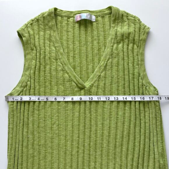 Free People Beach Veda Sweater Set Large Green Tank Skirt Ribbed Knit Stretch - Picture 11 of 14